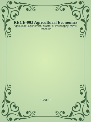RECE-003 Agricultural Economics
